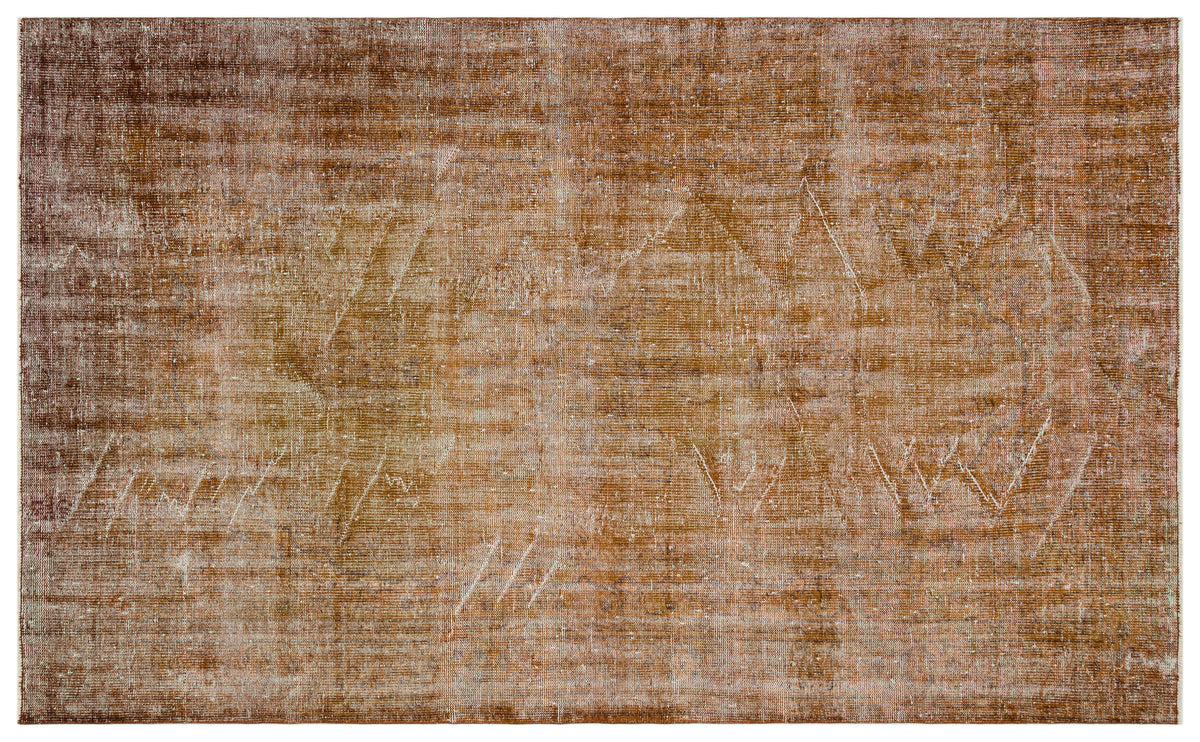 Brown Over Dyed Vintage Rug 6&#39;1&#39;&#39; x 10&#39;0&#39;&#39; ft 185 x 306 cm