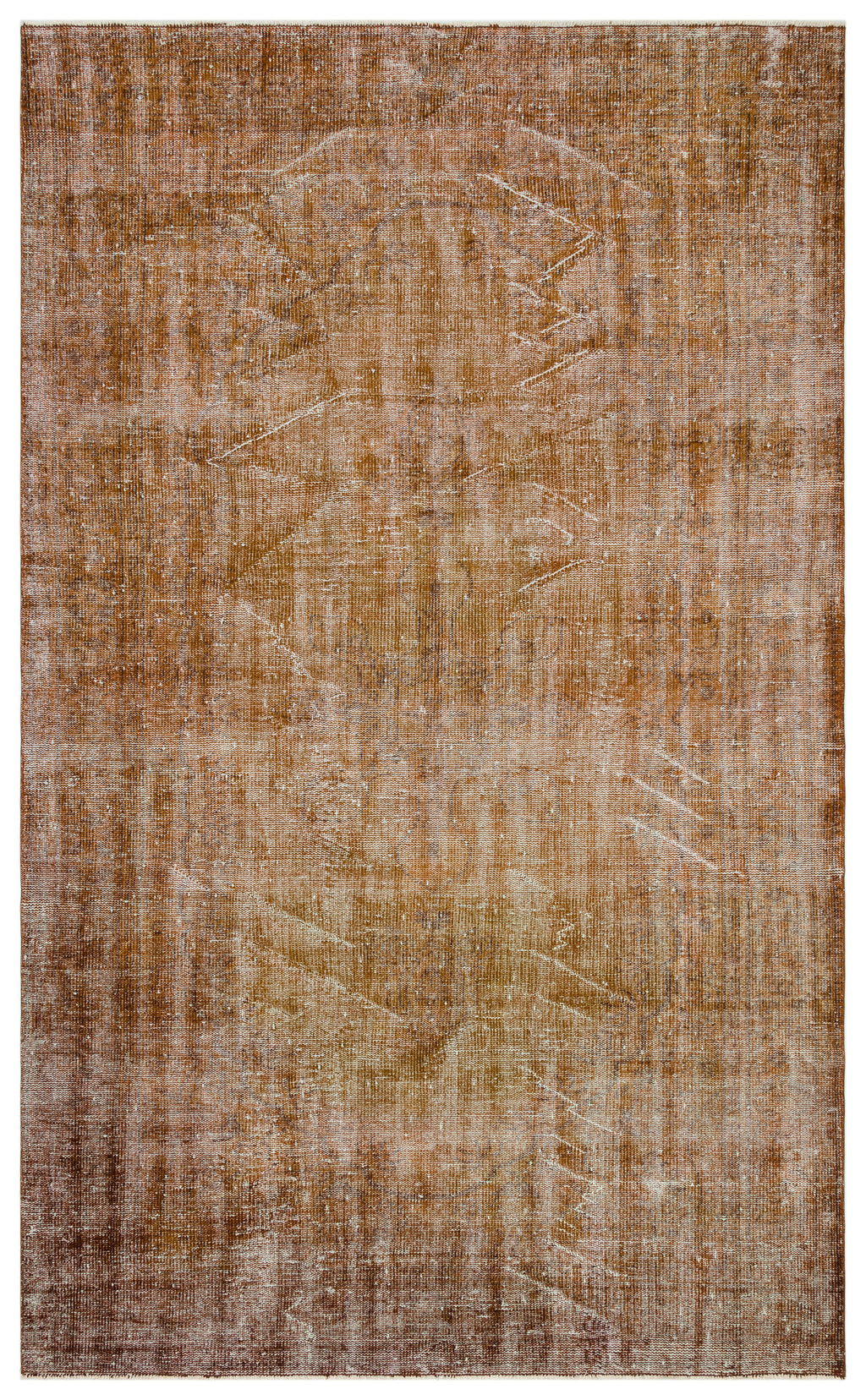Brown Over Dyed Vintage Rug 6'1'' x 10'0'' ft 185 x 306 cm
