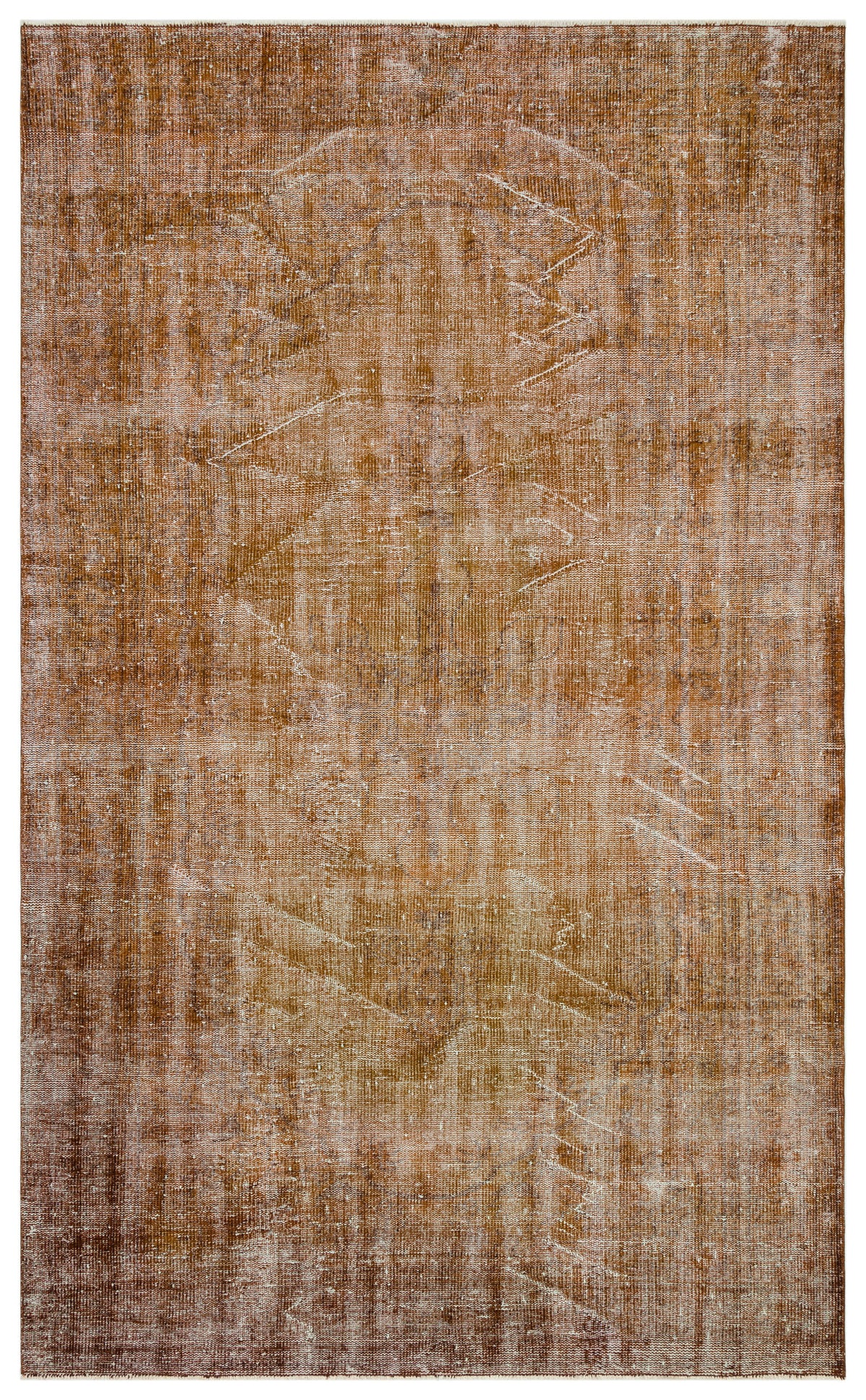 Brown Over Dyed Vintage Rug 6&#39;1&#39;&#39; x 10&#39;0&#39;&#39; ft 185 x 306 cm