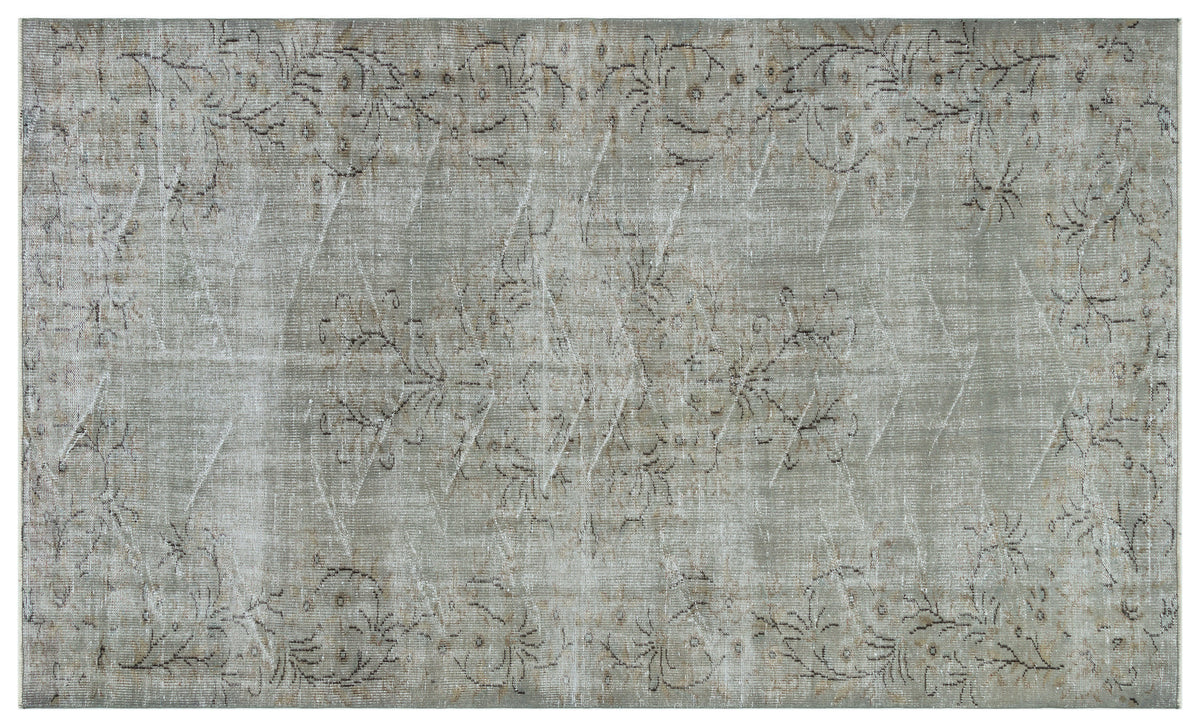 Gray Over Dyed Vintage Rug 5&#39;7&#39;&#39; x 9&#39;8&#39;&#39; ft 171 x 294 cm