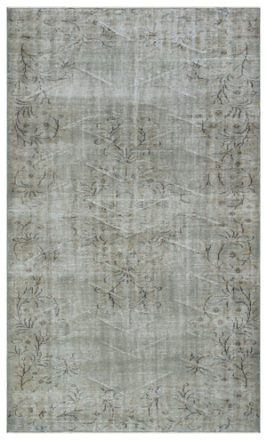 Gray Over Dyed Vintage Rug 5'7'' x 9'8'' ft 171 x 294 cm