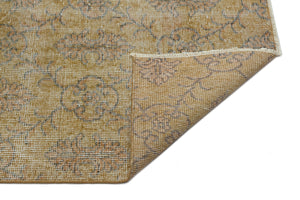 Brown Over Dyed Vintage Rug 5'8'' x 9'2'' ft 173 x 279 cm