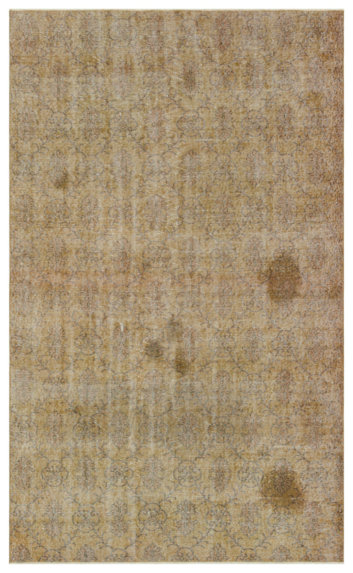 Brown Over Dyed Vintage Rug 5&#39;8&#39;&#39; x 9&#39;2&#39;&#39; ft 173 x 279 cm