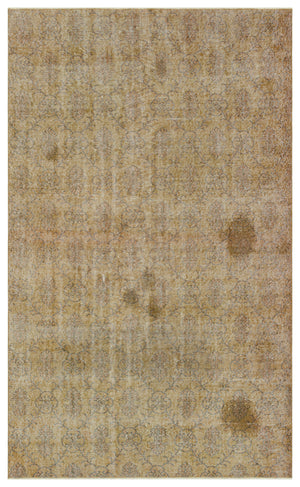 Brown Over Dyed Vintage Rug 5'8'' x 9'2'' ft 173 x 279 cm
