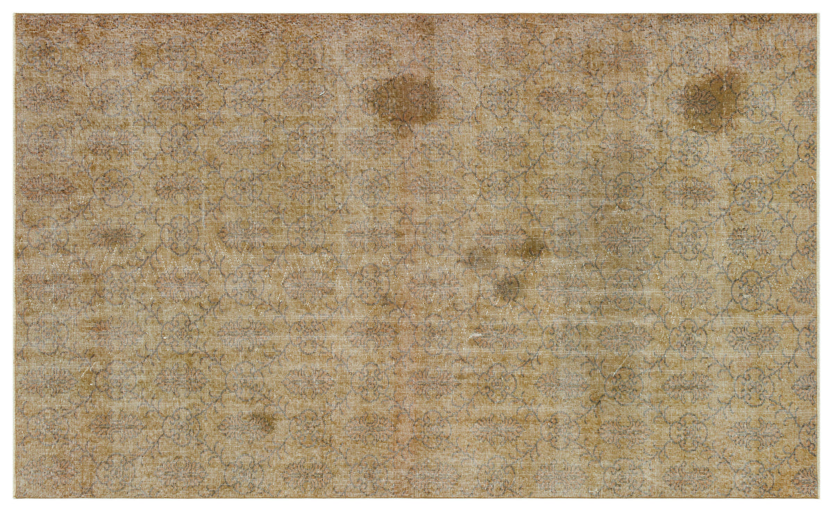 Brown Over Dyed Vintage Rug 5&#39;8&#39;&#39; x 9&#39;2&#39;&#39; ft 173 x 279 cm