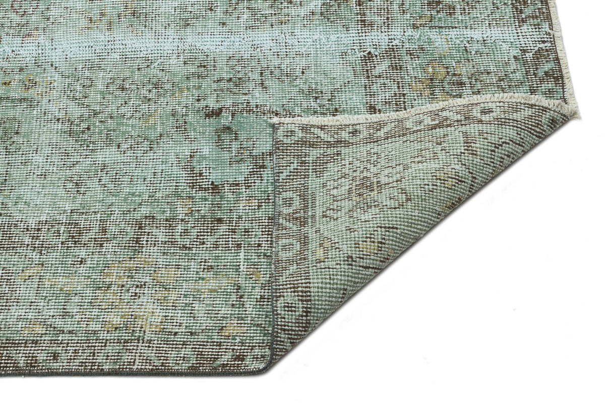 Turquoise  Over Dyed Vintage Rug 6&#39;9&#39;&#39; x 10&#39;10&#39;&#39; ft 207 x 331 cm