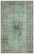 Turquoise  Over Dyed Vintage Rug 6'9'' x 10'10'' ft 207 x 331 cm