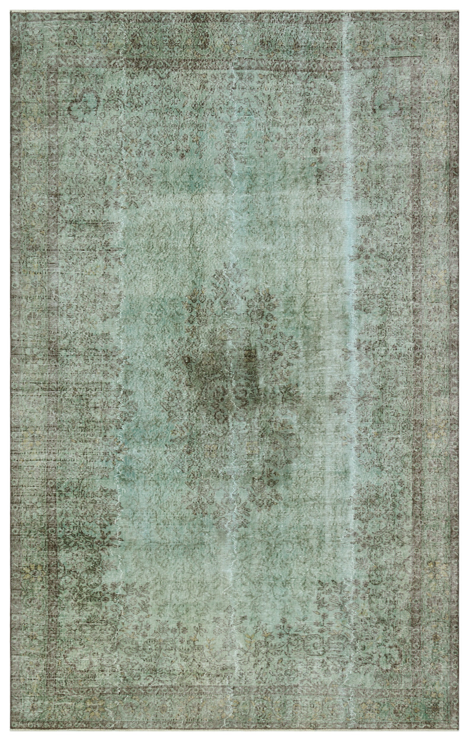 Turquoise  Over Dyed Vintage Rug 6'9'' x 10'10'' ft 207 x 331 cm
