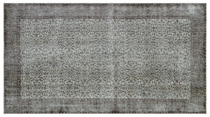 Gray Over Dyed Vintage Rug 5'2'' x 9'4'' ft 157 x 285 cm
