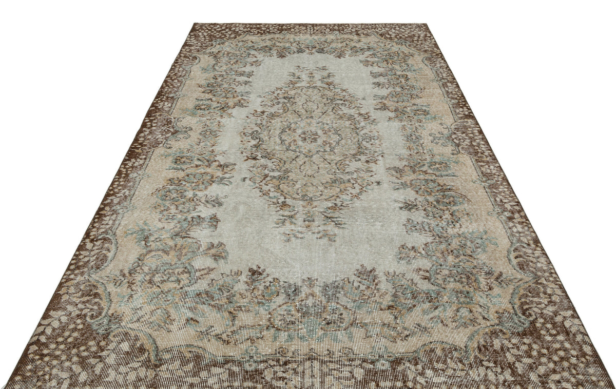 Gray Over Dyed Vintage Rug 5&#39;10&#39;&#39; x 9&#39;1&#39;&#39; ft 177 x 278 cm