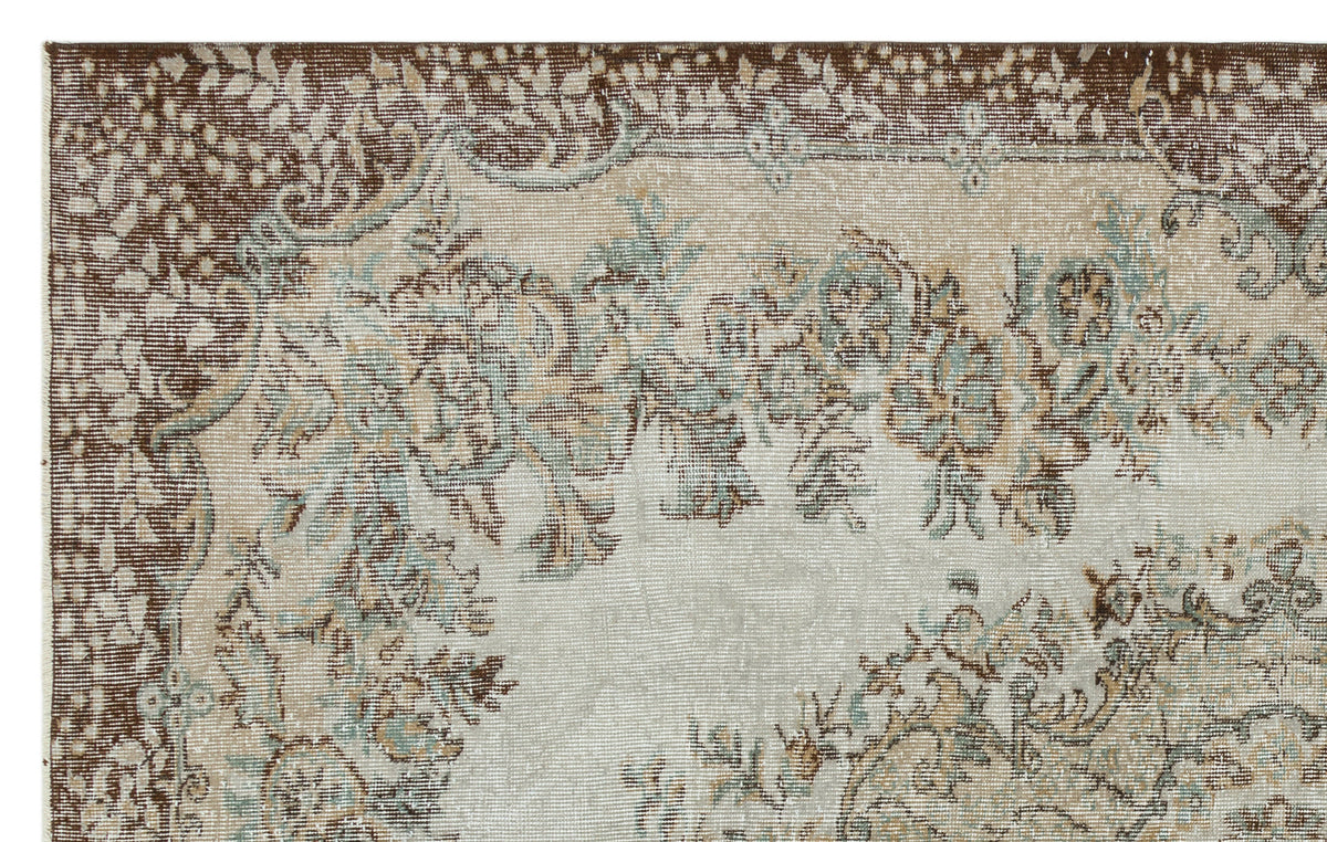 Gray Over Dyed Vintage Rug 5&#39;10&#39;&#39; x 9&#39;1&#39;&#39; ft 177 x 278 cm