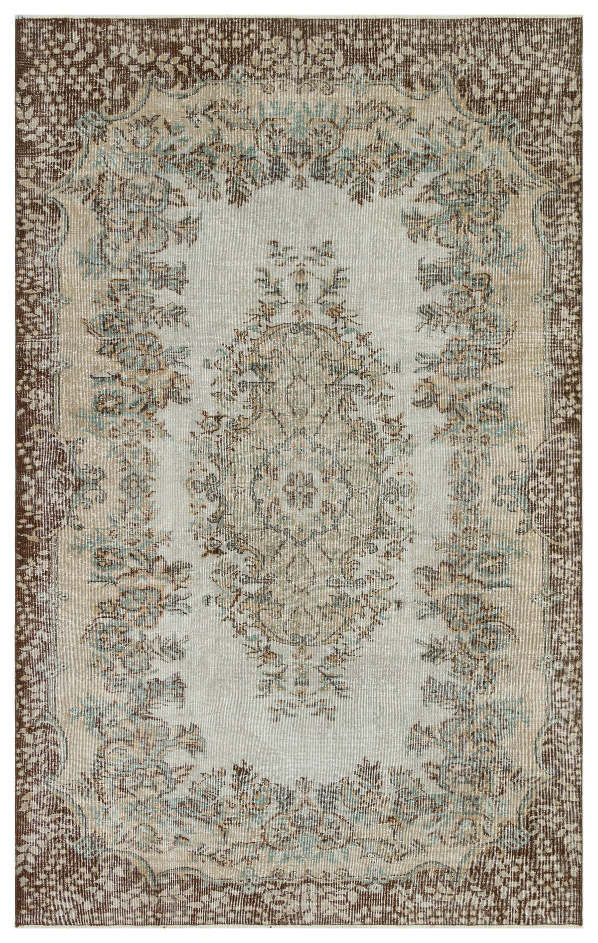 Gray Over Dyed Vintage Rug 5&#39;10&#39;&#39; x 9&#39;1&#39;&#39; ft 177 x 278 cm
