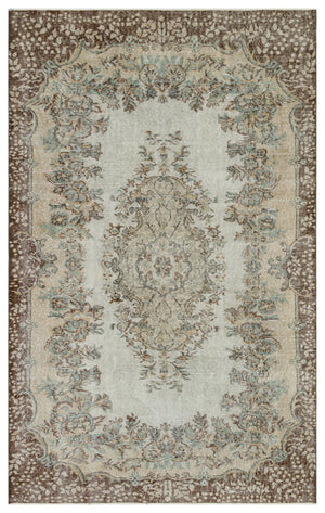 Gray Over Dyed Vintage Rug 5'10'' x 9'1'' ft 177 x 278 cm