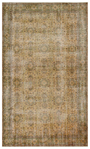 Brown Over Dyed Vintage Rug 6'2'' x 10'2'' ft 189 x 309 cm