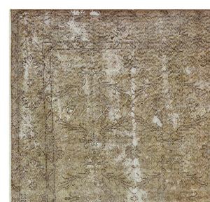 Brown Over Dyed Vintage Rug 6'3'' x 6'5'' ft 190 x 195 cm