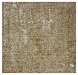 Brown Over Dyed Vintage Rug 6'3'' x 6'5'' ft 190 x 195 cm