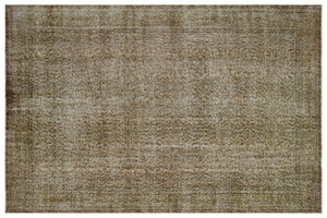 Brown Over Dyed Vintage Rug 6'5'' x 10'0'' ft 196 x 306 cm