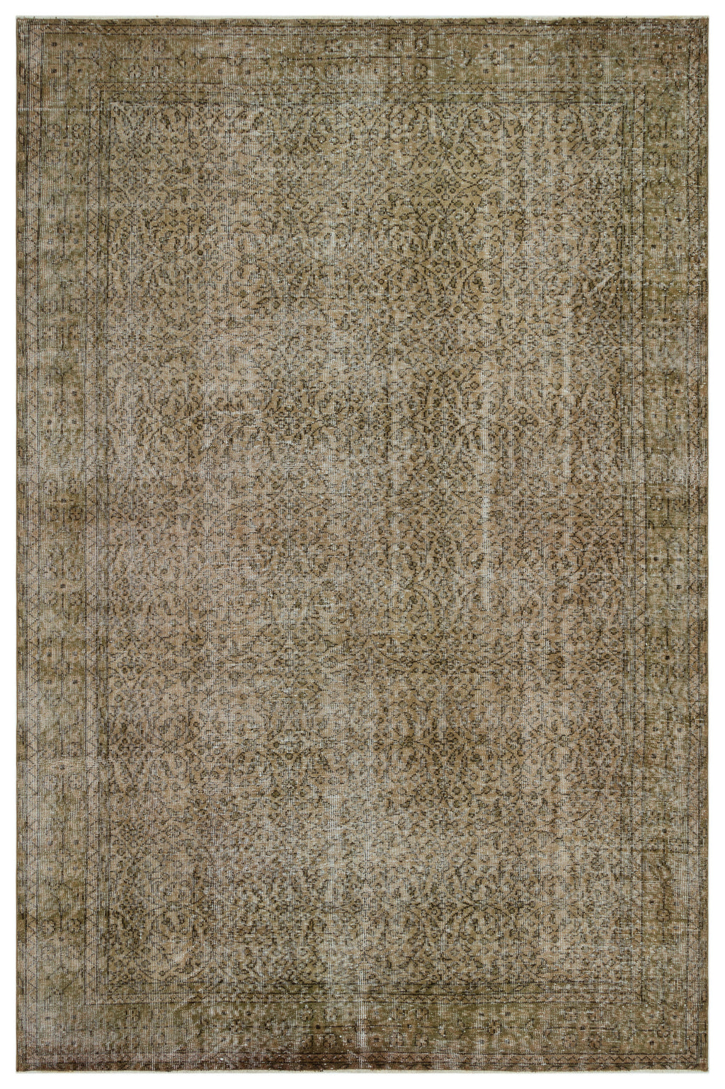 Brown Over Dyed Vintage Rug 6'5'' x 10'0'' ft 196 x 306 cm