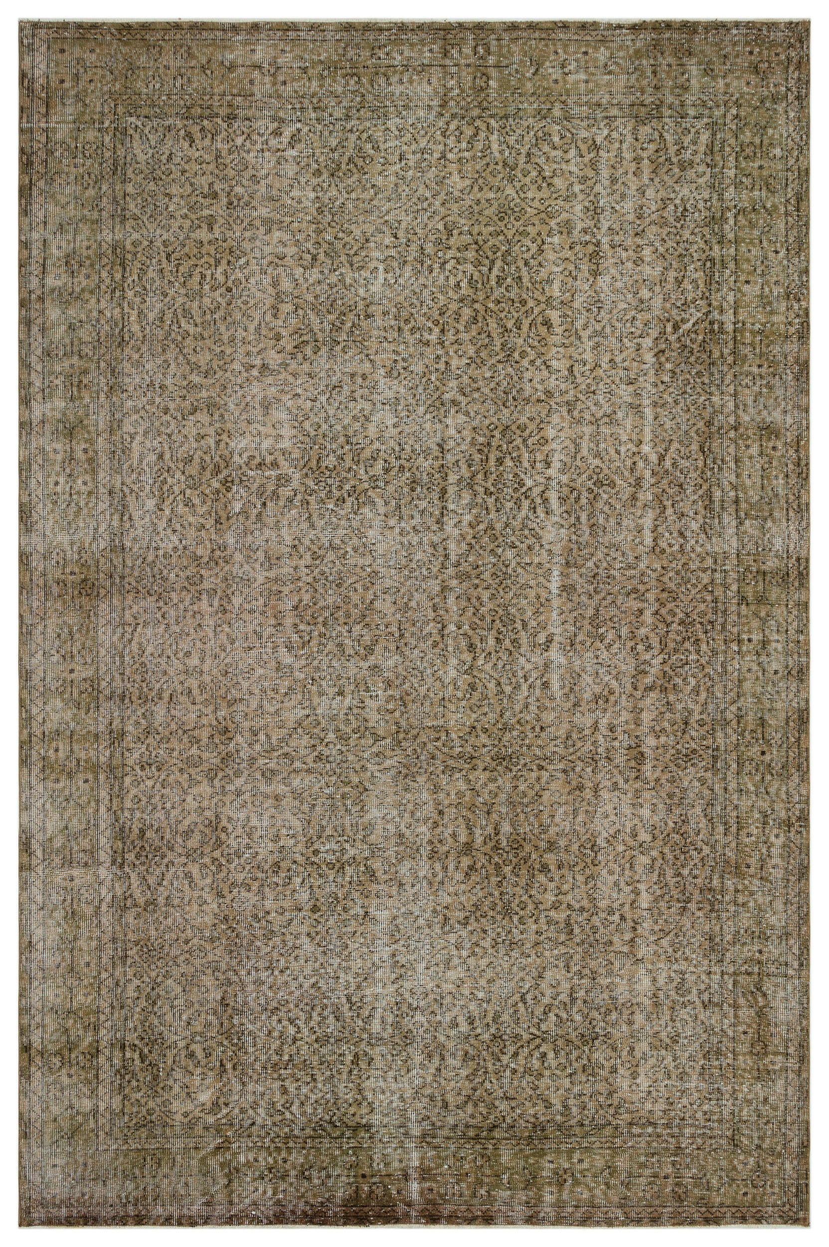 Brown Over Dyed Vintage Rug 6'5'' x 10'0'' ft 196 x 306 cm