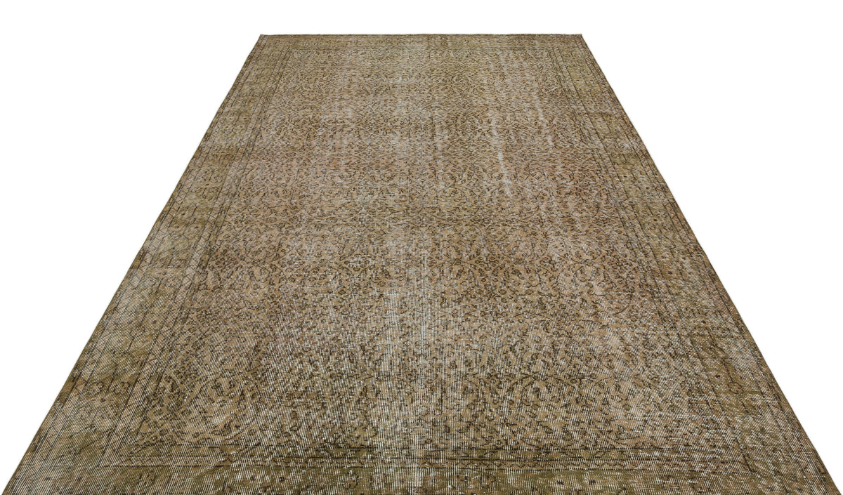 Brown Over Dyed Vintage Rug 6&#39;5&#39;&#39; x 10&#39;0&#39;&#39; ft 196 x 306 cm
