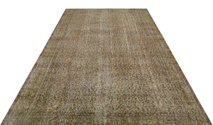 Brown Over Dyed Vintage Rug 6'5'' x 10'0'' ft 196 x 306 cm