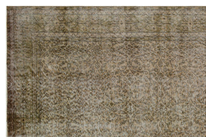 Brown Over Dyed Vintage Rug 6'5'' x 10'0'' ft 196 x 306 cm