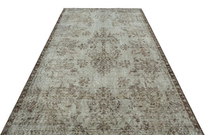 Gray Over Dyed Vintage Rug 5'7'' x 9'6'' ft 171 x 290 cm