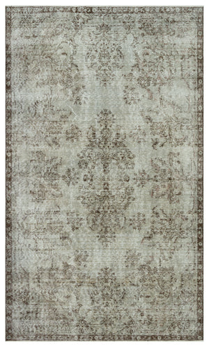 Gray Over Dyed Vintage Rug 5'7'' x 9'6'' ft 171 x 290 cm