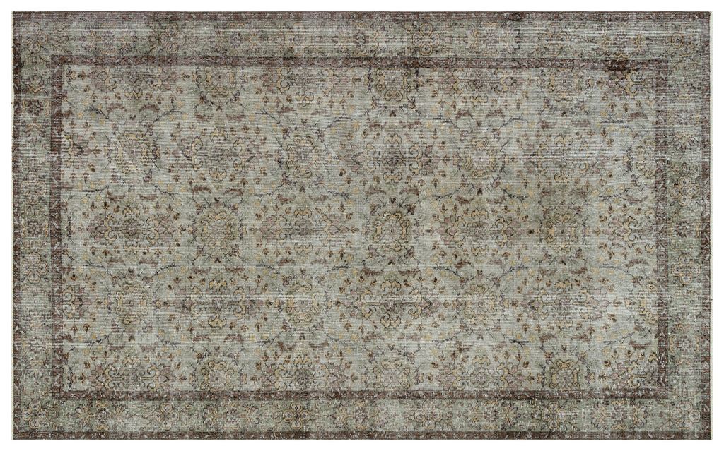 Gray Over Dyed Vintage Rug 5'9'' x 9'6'' ft 174 x 290 cm