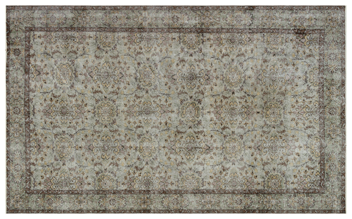 Gray Over Dyed Vintage Rug 5&#39;9&#39;&#39; x 9&#39;6&#39;&#39; ft 174 x 290 cm