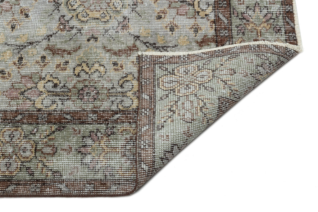 Gray Over Dyed Vintage Rug 5'9'' x 9'6'' ft 174 x 290 cm
