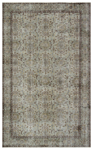 Gray Over Dyed Vintage Rug 5'9'' x 9'6'' ft 174 x 290 cm