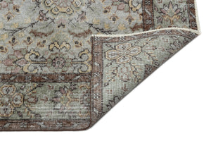 Gray Over Dyed Vintage Rug 5'9'' x 9'6'' ft 174 x 290 cm