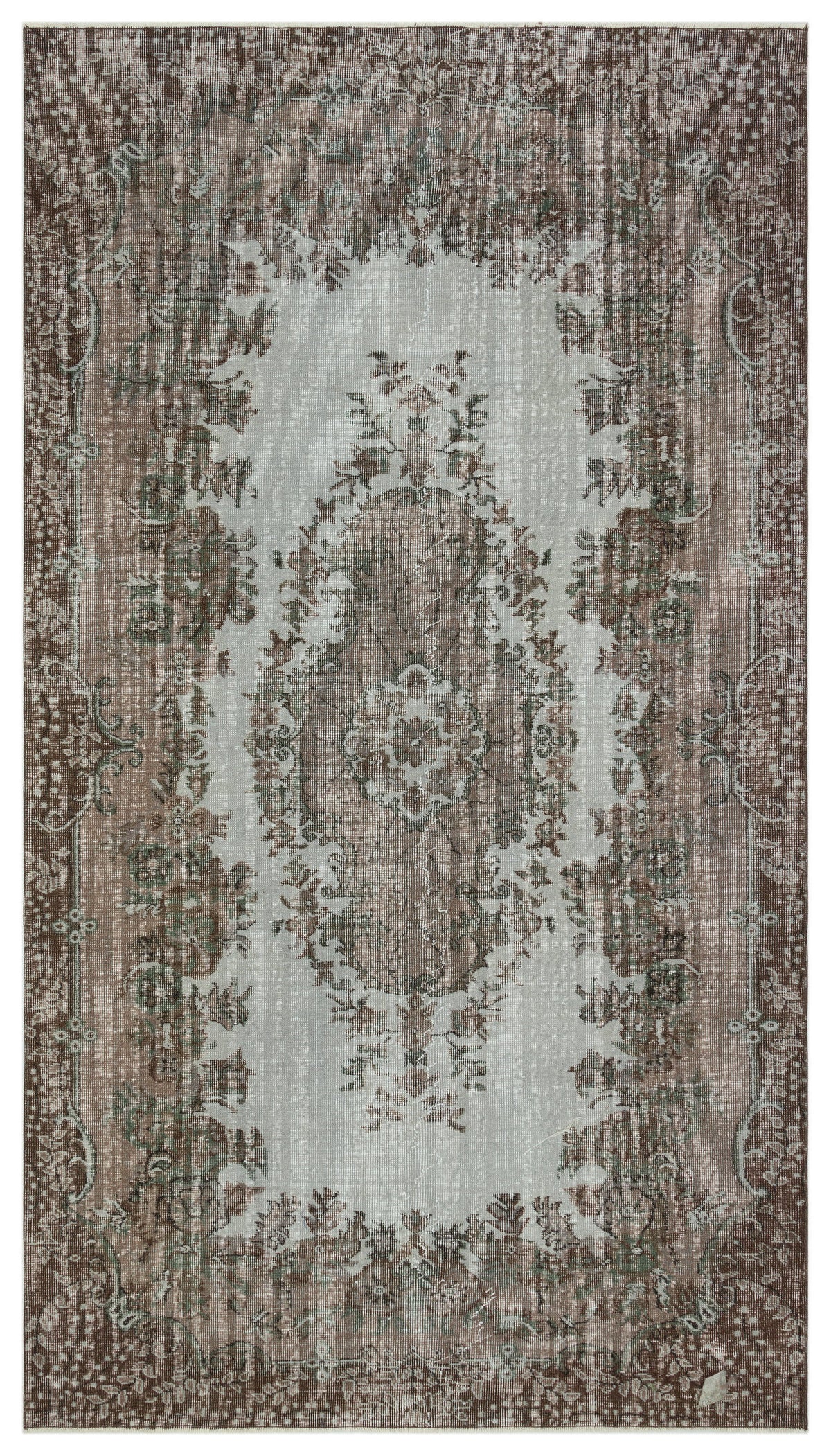 Gray Over Dyed Vintage Rug 5&#39;1&#39;&#39; x 9&#39;1&#39;&#39; ft 156 x 276 cm