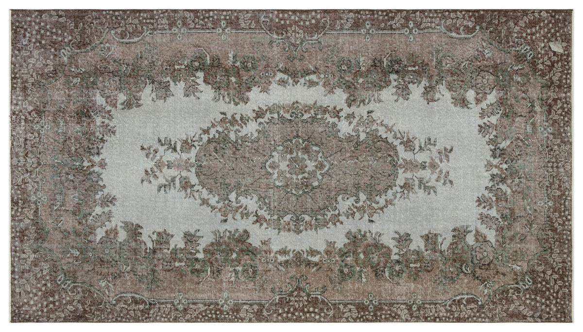 Gray Over Dyed Vintage Rug 5&#39;1&#39;&#39; x 9&#39;1&#39;&#39; ft 156 x 276 cm