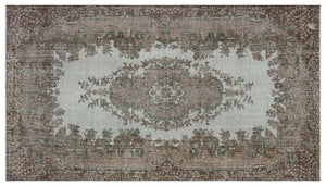 Gray Over Dyed Vintage Rug 5'1'' x 9'1'' ft 156 x 276 cm