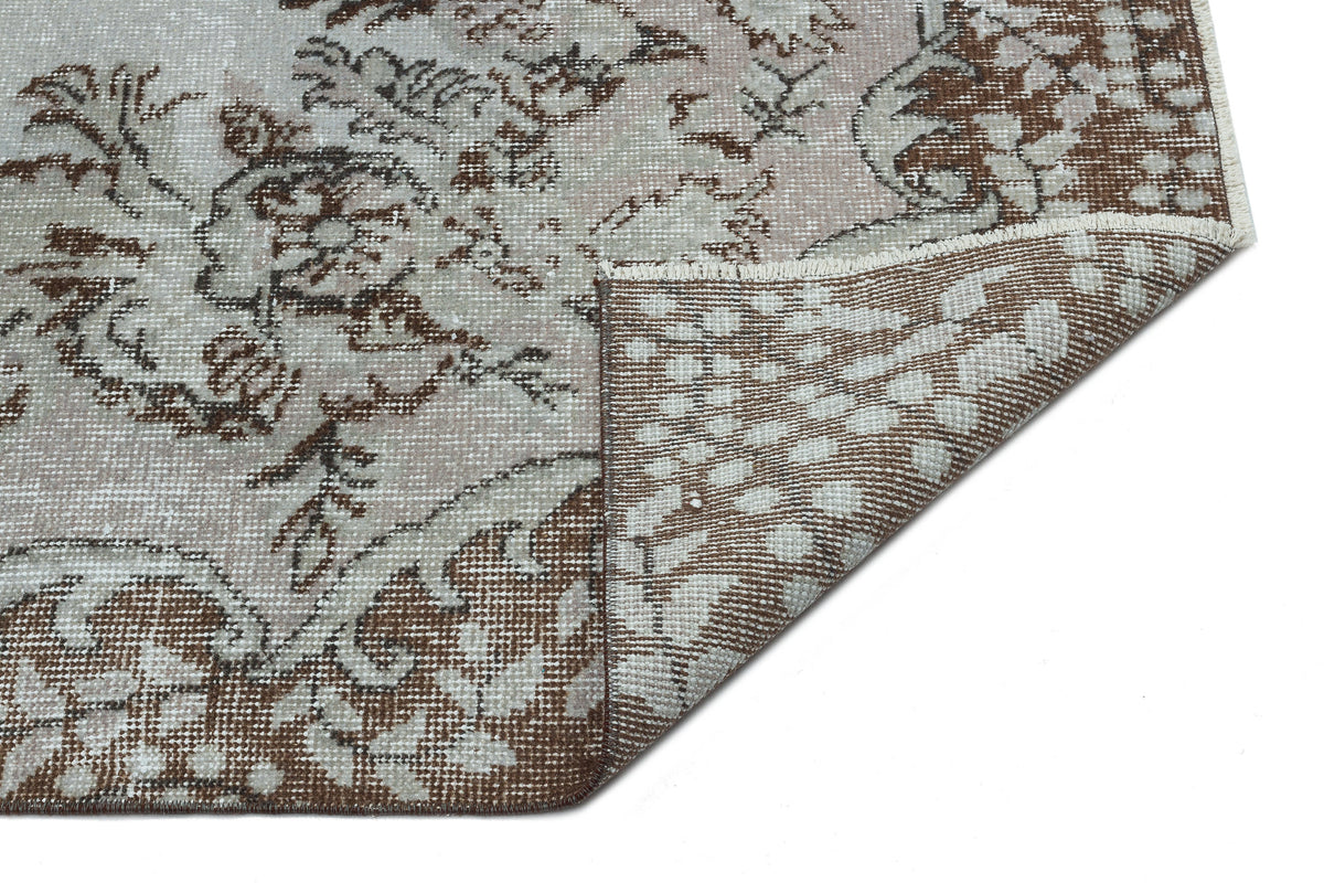 Gray Over Dyed Vintage Rug 4&#39;11&#39;&#39; x 9&#39;1&#39;&#39; ft 150 x 277 cm