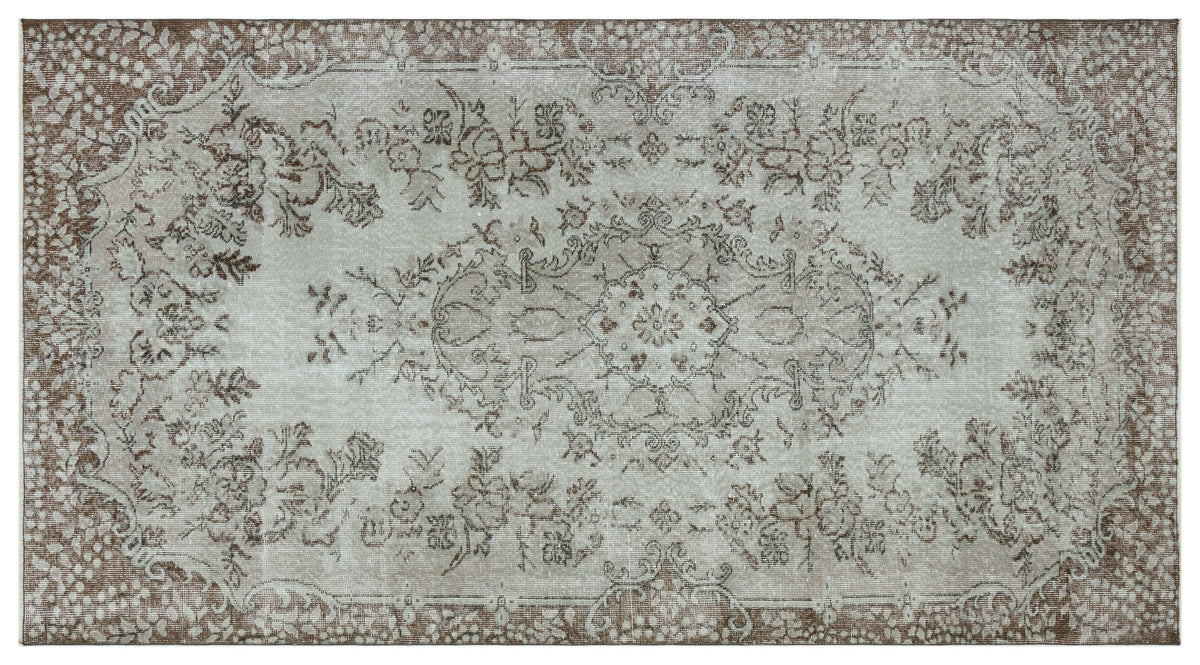 Gray Over Dyed Vintage Rug 4&#39;11&#39;&#39; x 9&#39;1&#39;&#39; ft 150 x 277 cm