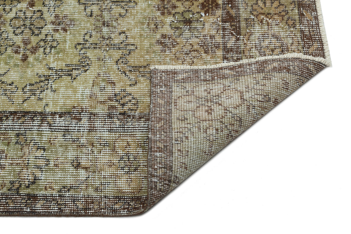 Retro Design Natural Brown Vintage Rug 5&#39;1&#39;&#39; x 8&#39;8&#39;&#39; ft 155 x 264 cm