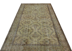 Retro Design Natural Brown Vintage Rug 5'1'' x 8'8'' ft 155 x 264 cm