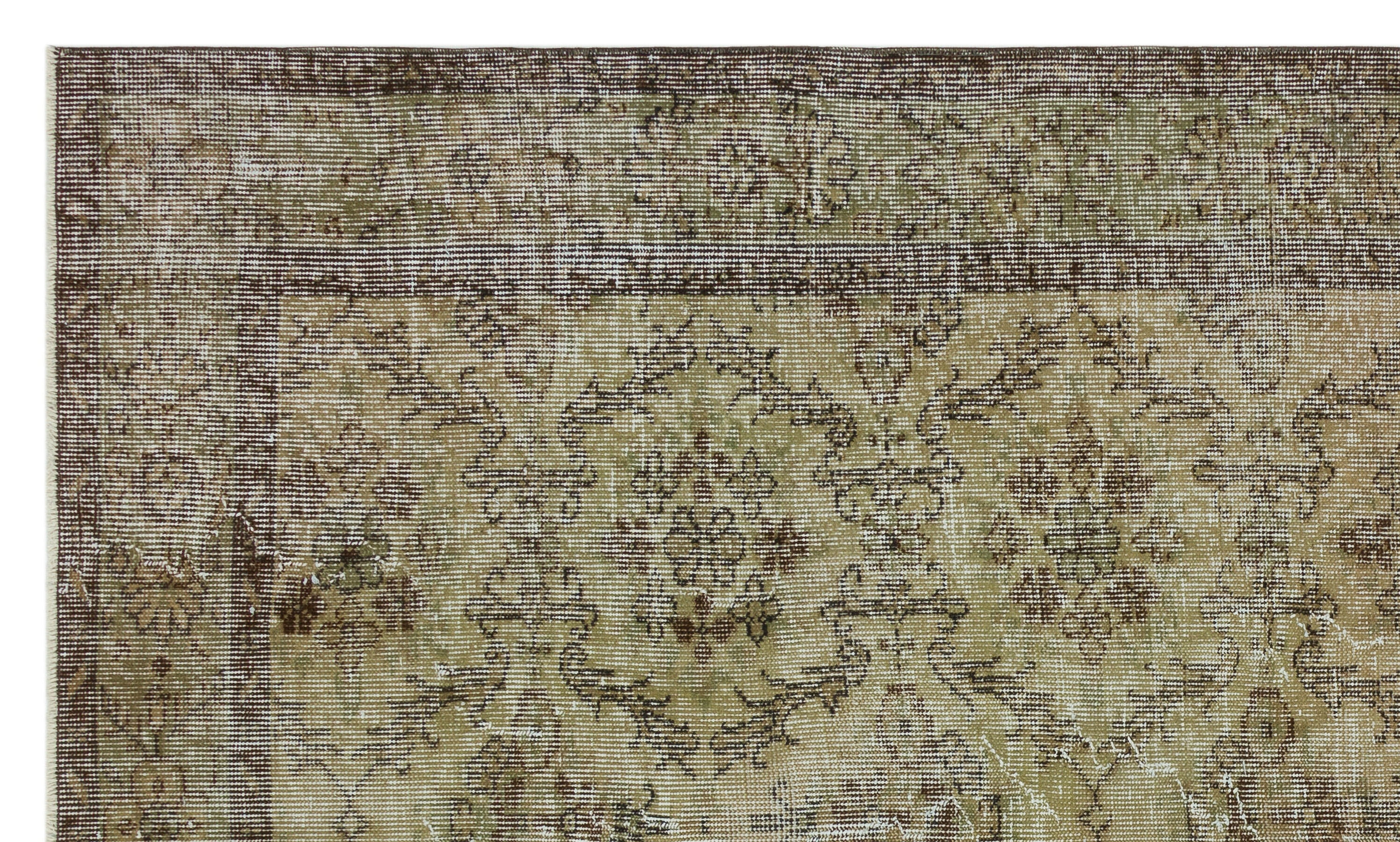 Retro Design Natural Brown Vintage Rug 5'1'' x 8'8'' ft 155 x 264 cm