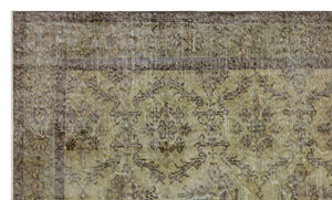 Retro Design Natural Brown Vintage Rug 5'1'' x 8'8'' ft 155 x 264 cm