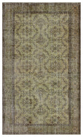 Retro Design Natural Brown Vintage Rug 5'1'' x 8'8'' ft 155 x 264 cm