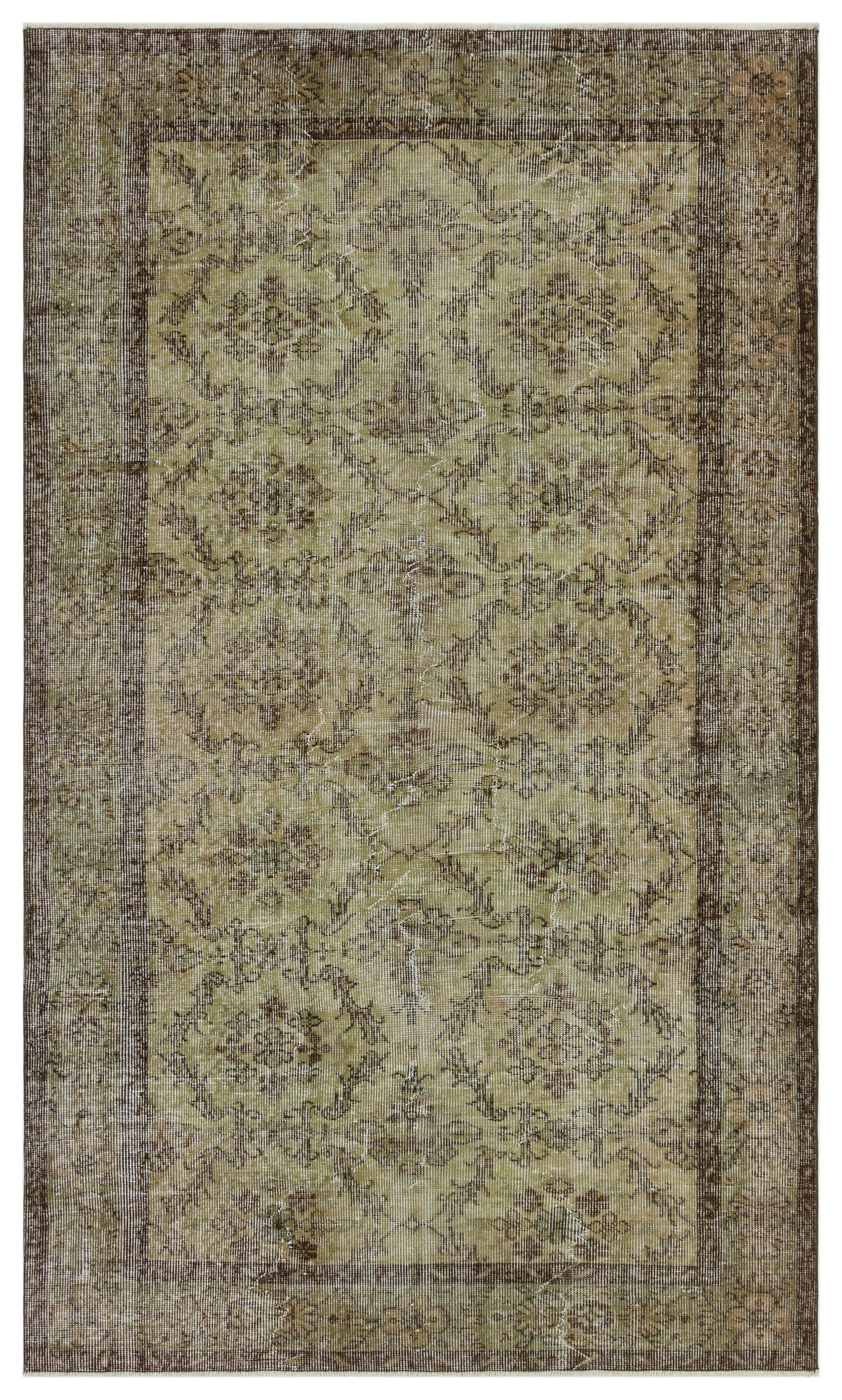 Retro Design Natural Brown Vintage Rug 5&#39;1&#39;&#39; x 8&#39;8&#39;&#39; ft 155 x 264 cm