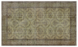 Retro Design Natural Brown Vintage Rug 5'1'' x 8'8'' ft 155 x 264 cm