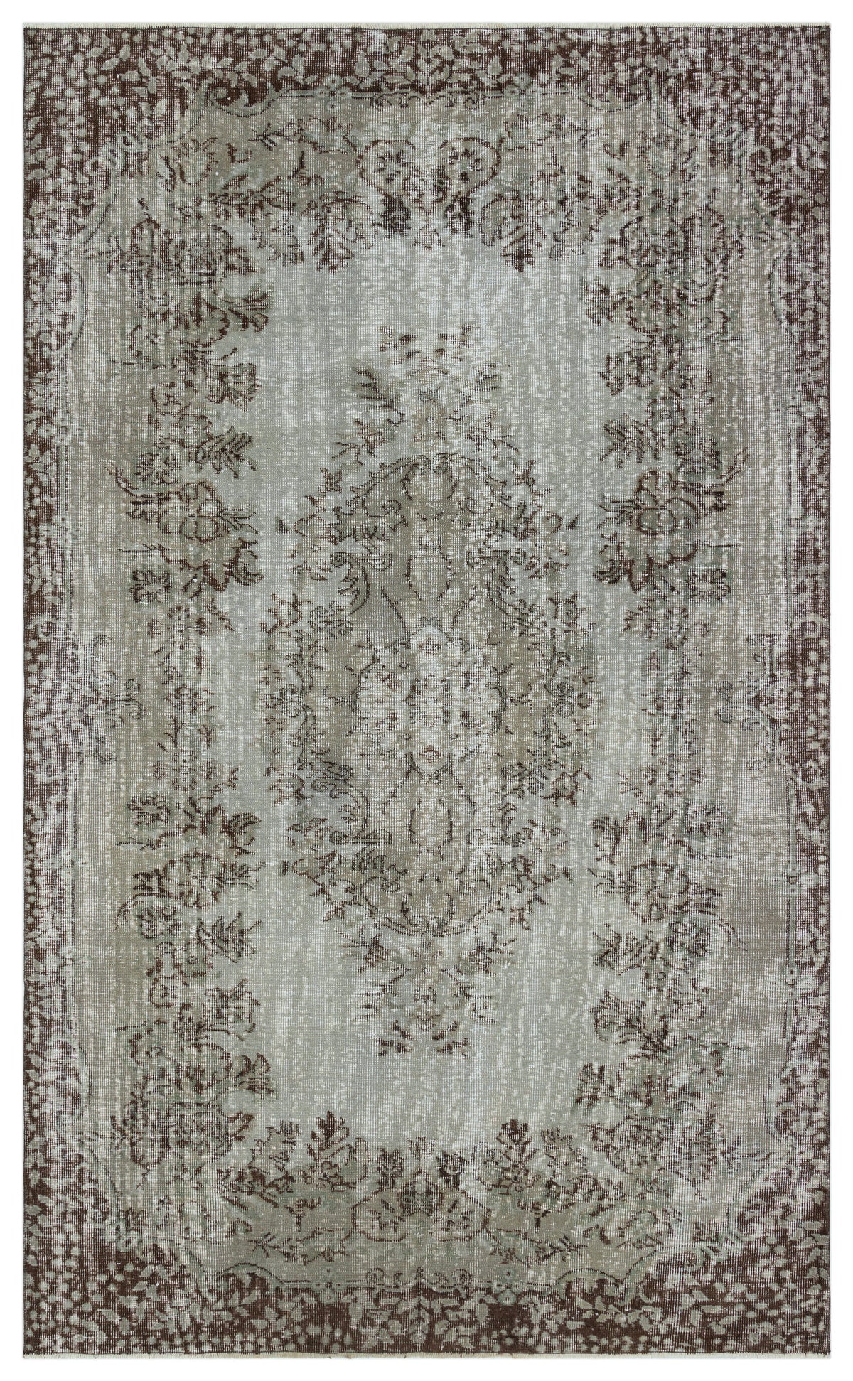 Gray Over Dyed Vintage Rug 5&#39;3&#39;&#39; x 8&#39;9&#39;&#39; ft 160 x 267 cm