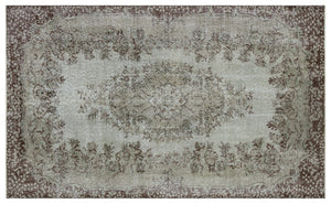 Gray Over Dyed Vintage Rug 5'3'' x 8'9'' ft 160 x 267 cm