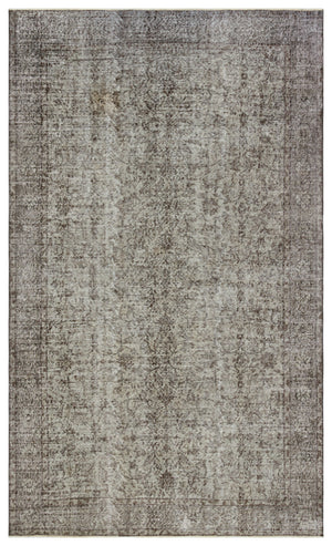 Gray Over Dyed Vintage Rug 5'8'' x 9'1'' ft 172 x 276 cm