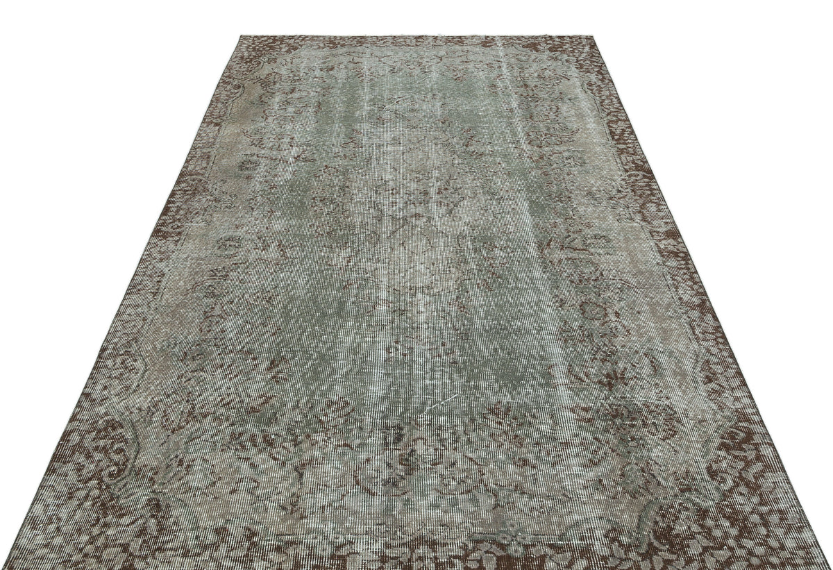 Gray Over Dyed Vintage Rug 5&#39;4&#39;&#39; x 8&#39;10&#39;&#39; ft 162 x 270 cm