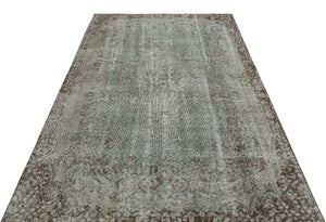 Gray Over Dyed Vintage Rug 5'4'' x 8'10'' ft 162 x 270 cm